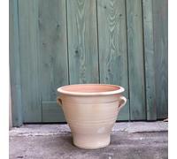 Palatina Werkstatt Pot de fleurs en terre cuite 100 % fait à la main, rose, 25 cm, en provenance de Grèce, atmosphère exclusive et naturelle pour votre jardin et votre maison