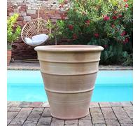 Palatina Werkstatt Pot de fleurs Yucca en terre cuite - 60 cm - 100 % fait main - Pièce unique - Décorez votre maison avec ce pot de fleurs résistant à l'hiver pour l'intérieur et l'extérieur