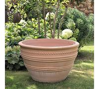 Palatina Werkstatt Veronica Grand pot de fleurs en terre cuite 70 cm - 100 % terre cuite fabriqué à la main pour le jardin et l'intérieur - Robuste et élégant en toute saison