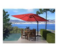 Ensemble Parasol Terracotta 3x3m Et 4 Dalles À Lester Orange
