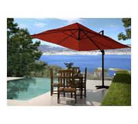 Palatino terracotta : Parasol déporté, carré de 3x3m , rotatif à 360°