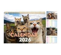 Palaufr 2026 Calendrier Mural,2026 Calendrier de Planification pour Chats 12 Mois - Planificateur Mural À Thème Animal | Pour Bureau À Domicile École Chambre À Coucher Bureau D'Étude Classe Salle De