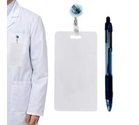 Palaufr 4PCS Notes De Badge Effaçables Avec Clip, Mini Presse-papier Tableau Blanc Réutilisable Avec Clip Pour Badge D'identification, Bloc-notes Léger Pour Carte D'identité
