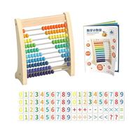 Palaufr Boulier pour Les Math,Boulier pour Les | à Cadre en Bois,Cadre de comptage en Bois à 10 rangées avec Perles - Enseigner Le comptage, l'addition et la soustraction, Jouets mathématiques