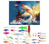 Palaufr Calendrier De L Avent Des Leurres De Pêche - 24 Jours Calendrier De L'Avent Leurres De Pêche | Idées De Cadeaux Amusants Pour Les Fêtes Et Pour Les Bas De Noël - Pour Hommes Pêcheurs