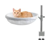 Palaufr Perchoir pour Chat De Bureau - Perchoir d'Attachement pour Bureau pour Chat,Nid Rotatif À 360 Degrés Accessoires pour Animaux avec Housse Amovible Et Lavable, Décor Moderne pour Bureau Et