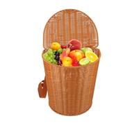 Palaufr Sac À Dos Panier - Sac De Rangement Tissé À La Main,Panier à Fruits de Récolte avec Couvercle et Bretelles,pour Week-End Cueillette Verger Extérieur Ferme Plage Courses Récolte Fruits