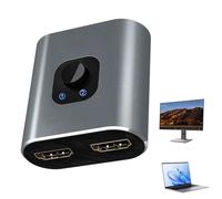 Palaufr Sélecteur Vidéo,Adaptateur 2 Entrées 1 Sortie - Séparateur DP Plug and Play,pour Ordinateur Portable PC Moniteur TV Maison Travail Salle Classe Salle Contrôle Visioconférence Configuration