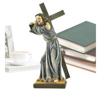 Palaufr Statue De Jésus-Christ | Création Artisanale Religieuse Catholique en Résine - Représentation Religieuse - Pour la Decoration de la Maison, du Bureau, de l'Église, du Salon, des Fêtes et de la