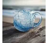 Palaufr Tasse De Vagues De Verre De Mer, Tasse À Café À Thème Océan À 12 Oz Avec Conception De Vagues De Mer Texturée, Pour Cocktail Whisky Beer Wine Liquor Juice