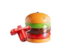 Palaufr Toupie de Combat pour | Toupie de Combat Lumineuse en Forme de Hamburger - Jeu de Société,Jeu de Voyage, Jouet d'Équilibre Interactif avec Musique - Cadeau pour Filles et Garçons
