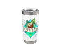 Palawan Island Philippines Noix de coco Retro Vacation Gobelet isotherme en acier inoxydable double paroi