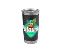 Palawan Island Philippines Noix de coco Retro Vacation Gobelet isotherme en acier inoxydable double paroi