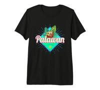Palawan Island Philippines Noix de Coco Retro Vacation T-Shirt Haut de Gamme