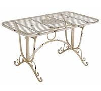 PALAZZO INT Villa Jardin Table de jardin en métal style maison de campagne shabby chic en fer patiné 54 x 100 x 60 cm Décoration de jardin romantique & table d'appoint