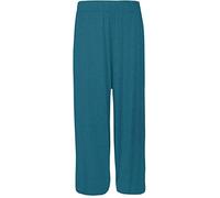 Palazzo Pantalon large évasé à taille élastique pour femme, bleu sarcelle, 48-50