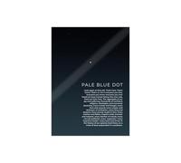 Pale Blue Dot Earth Photo Metal Wall-Art Voyager 1 NASA 1990 Image Inspirational Carl Sagan Quote Space Astronomy Decor for Classroom (8 X 12 in)