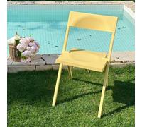 PALE Chaise Pliante, Chaise inclinable for la Maison, Chaise de Salle à Manger Portable, Chaise d'extérieur(Gelb)