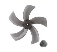 Pale de ventilateur de rechange 12/16 pouces avec 5 pour motif de feuilles et cache-noix, en plastique comme accessoire de refroidissement pour ventilateur sur pied ou de table, blanc transparent ou