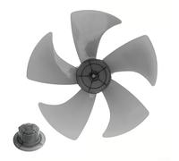 Pale de ventilateur en plastique à cinq feuilles de 35,6 cm avec couvercle d'écrou pour ventilateurs de table, matériau PP adapté aux pièces de rechange (noir transparent)