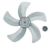 Pale de ventilateur en plastique de 40,6 cm avec cache-écrou, pièce de rechange pour ventilateur à 5 feuilles, convient pour un usage domestique (noir)
