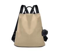 Pale Ocre Sac à dos pour femme avec fermeture éclair au dos, plusieurs poches et poignée en cuir synthétique