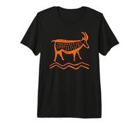 Paléo Goat Primitive Tribal Art Petroglyphe T-Shirt Haut de Gamme