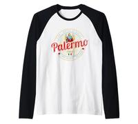 Palerme Capitale de la Sicile Italie Souvenir Vintage Manche Raglan