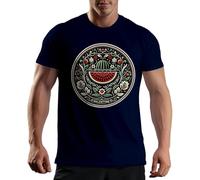 Palestine Coat of Arms Watermelon Free Palestine Art T-Shirt Bleu Marine pour Homme Size XXL