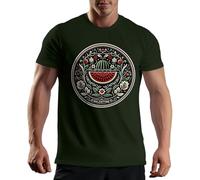 Palestine Coat of Arms Watermelon Free Palestine Art T-Shirt Vert Militaire pour Homme Size XL