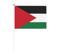 Palestine flag1 Mini drapeau à main blanc solide - Couleurs vives et résistant à la décoloration - Drapeaux à main avec lance