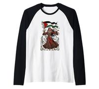 Palestine Motherland Porte-Drapeau de la liberté - Art palestinien Manche Raglan
