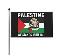 Palestine We Stands With You Drapeau pour les gars de la chambre Drapeau vintage double face Art mural pour maison, jardin, terrasse 0,9 x 1,5 m, Palestine We Stands With You Tapi