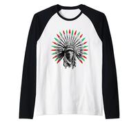 Palestinian Keffiyeh and American Indians Feathers Unity Manche Raglan
