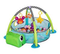 Palestrina Tapis de souris pour bébé Tortue Fitch Baby en tissu souple avec jouets suspendus Transformation en Box avec boules (noir - vert)