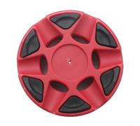 Palet de hockey d'intérieur en plastique PA, idéal pour l'entraînement et la compétition, taille 76 mm avec design coulissant stable et 6 bosses (rouge et noir)