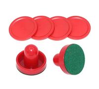 Palets de Hockey sur air Ensemble de Remplacement pour Hockey sur air Poussoirs Glace Palets Palettes Table Jeu Familial Poussoirs Glace Rouges Palettes