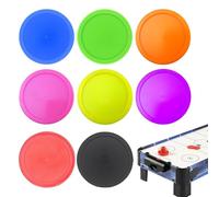 Palets de hockey sur glace - Poussoirs d'airhockey | 8 pagaies rondes multicolores de rechange et palets | Ensemble d'accessoires de sport légers aux couleurs vives pour salle de jeux