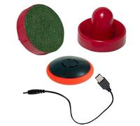Palets et pagaies de hockey pneumatique - Rondelles flottantes rechargeables pour toute surface plane, comprend un câble de charge et des palets électroniques rechargeables de air hockey, 2 frappeurs