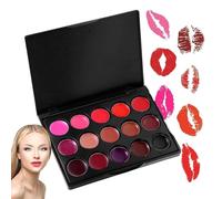 Palette À Lèvres - 10,5x8,1 Cm | 15 Couleurs De Rouges À Lèvres Mats | Collection De Maquillage Nu Hydratant | Palette De Couleurs Pour Les, Compacte, Longue Durée, Mélangeable, Pour Usage Quot