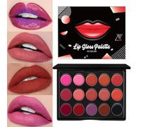 Palette à lèvres - Ensemble de maquillage 15 couleurs | Texture mate et brillante imperméable | Nuances de rouge à lèvrs mélangeables à construire | Brillant à lèvres nourrissant Pour Fête Pique-