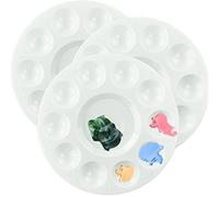 Palette à Peinture, 3PCS Palettes de Peinture en Plastique, Blanc, 17 cm, Multi-Compartment, Functional, Painting