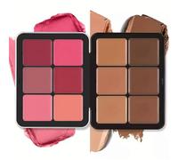 Palette anti - cernes crème 12 couleurs, Palette blush, crème mate correcteur de couleur naturelle, palette de Maquillage visage, maquillage durable, peau parfaite (Série rouge)