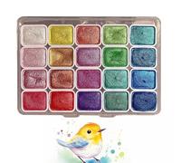Palette Aquarelle - 20 Couleurs Nacrées 10x7cm / 11.5x8.5cm | Set Voyage Peinture Aquarelle | Kit Coloration Portable pour Adultes Artistes Étudiants Calligraphie Artisanat Et Projets DIY