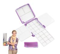 Palette aquarelle de voyage - Panneau de 24 compartiments, chambre de stockage de rétention de l'humidité, couche de protection anti-fuite, module d'organisation de peinture durable | Pour artistes