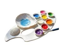 Palette Aquarelle Forme Coquillage, Plateau de Mélange Lavable Imprimé en 3D, Palette Mélange, Conçue pour Peintre Étudiant Gouache et Acrylique Cours d'arts Plastiques Atelier Voyage Plein