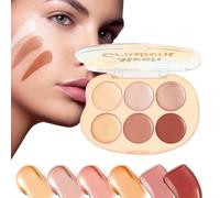 Palette Blush Et Highlighter 6 Couleurs Irisées Imperméable Longue Tenue | Palette Contour Cosmétiques Pour Filles, Artistes, Peau Mûre, Soirées, Événements