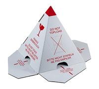'Palette Chapeau/Protection empilable PyramidePas à empiler Lot de 100 avec fermeture adhésive, bandes Carton Blanc avec impression, plus efficace Protection empilable Rouge