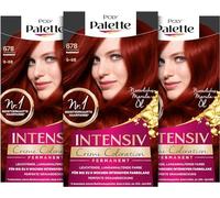 Palette Coloration crème intense 6-88/678 rouge rubis niveau 3 (3 x 115 ml), coloration permanente pour cheveux jusqu'à 8 semaines de brillance intense et couverture 100% des gris