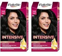 Palette Coloration Permanente Cheveux, Crème Soin, Couvre 100 pour cent des Cheveux Blancs, Tenue 8 semaines, Noir 900, 1 Unité (Lot de 2)